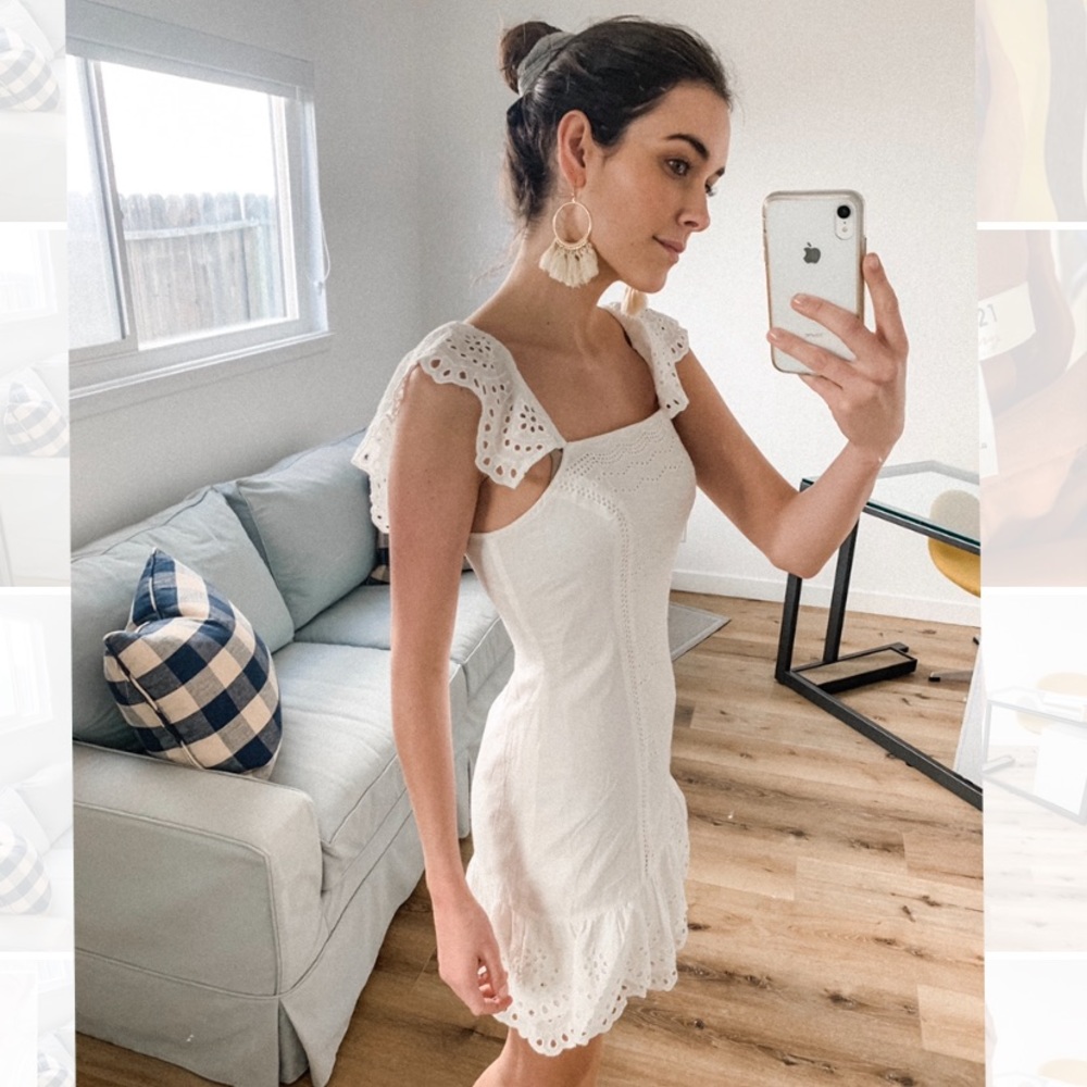 WHITE EYELET DRESS 🎀